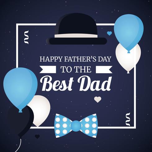 Vector Best Dad Greeting Card