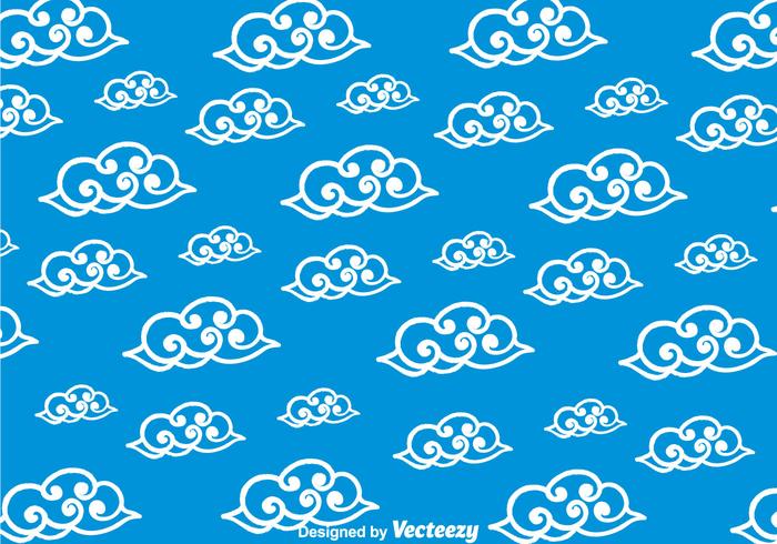 Blue Chinese Clouds Pattern vector