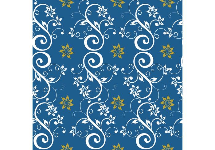 Blue Seamless Floral Background vector