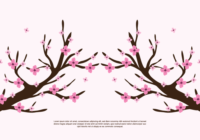 Branches Pink Flowers vector