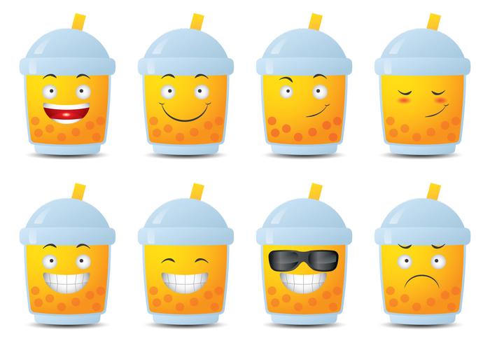 Bubble Tea Emoticon vector