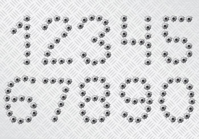 Bullet Holes Numbers vector