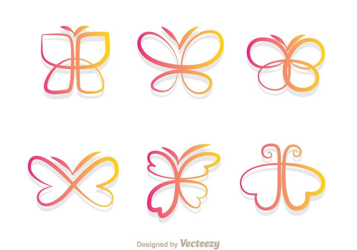 Butterfly Gradient Icons vector