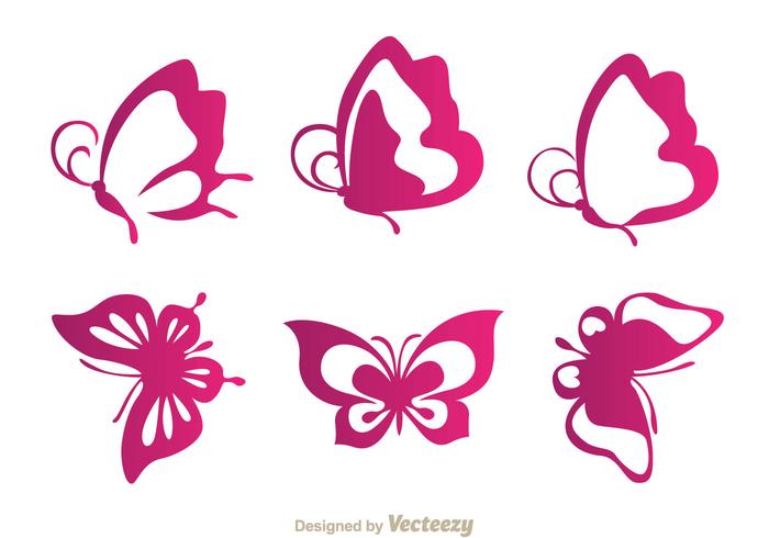 Butterfly Purple Icons vector