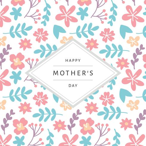 Card For Mother's Day With A Patterned Background vector