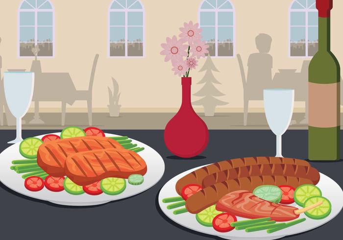 Charcuterie On Plate Served On Table Illustration vector