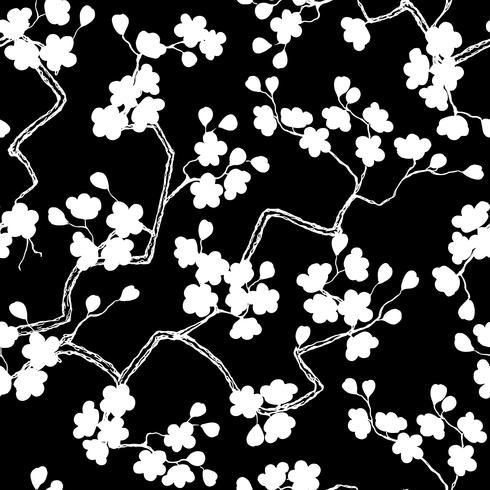 Cherry blossoms seamless pattern vector
