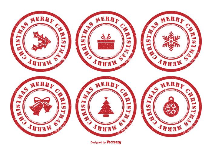 Christmas Rubber Stamp Set vector