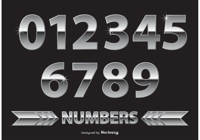 Chrome / Metal Numbers vector