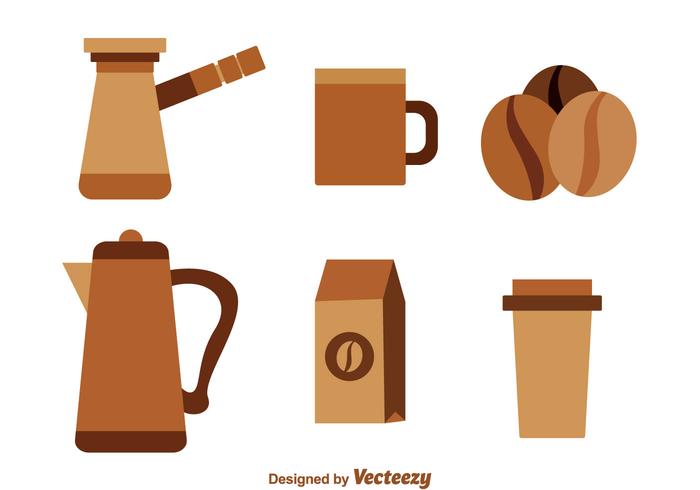 Coffee Brown Icons vector