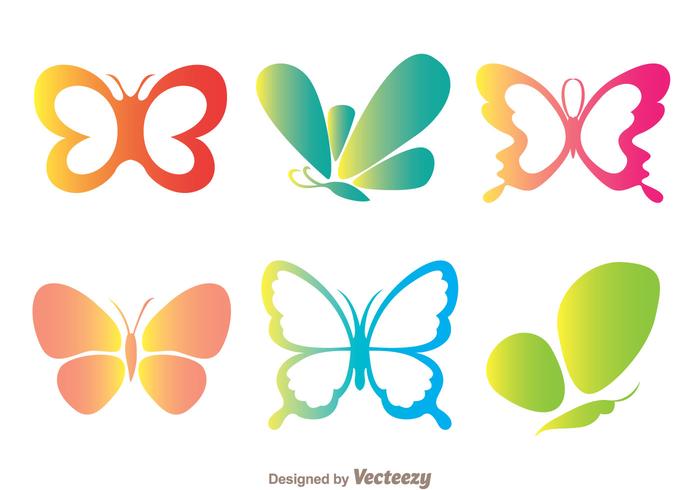 Color Butterflies Icons vector