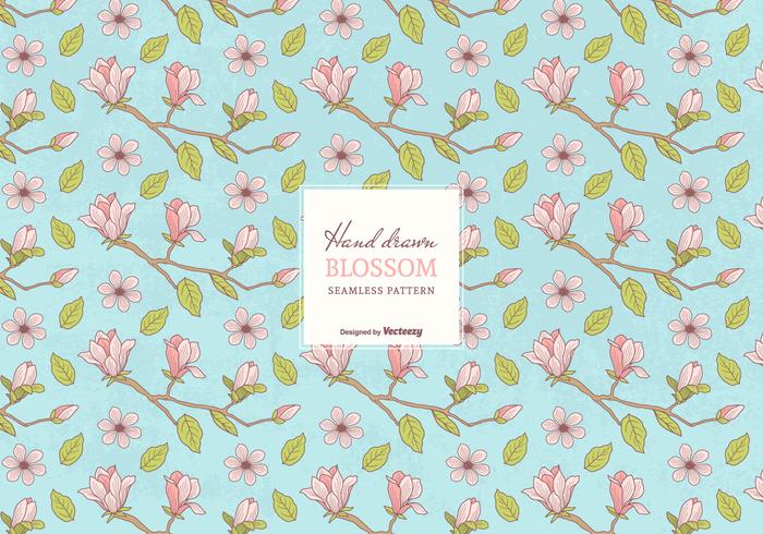 Colored Hand Drawn Blossom Branches Seamless Pattern vector