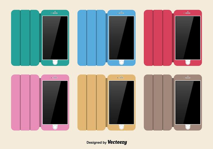 Colorful phone case set vector