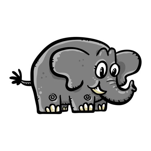 Cute cartoon elephant illustration vector