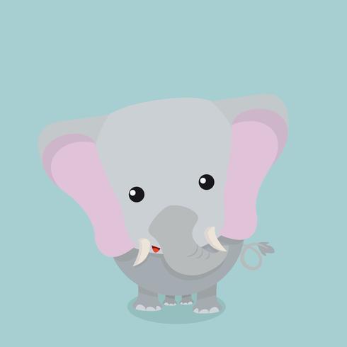 cute elephant baby vector