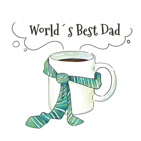 Cute Mug With Blue Tie To Father's Day vector