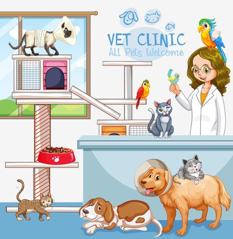 Cute Pets Clinic Welcome Sign vector