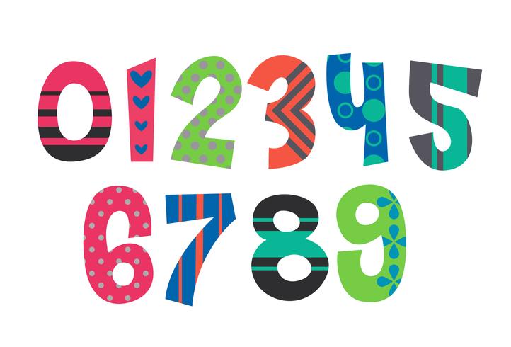 Designer alphabet numbers vector