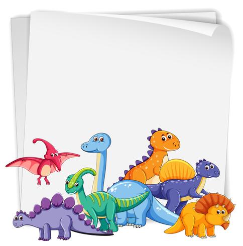 Dinosaur on blank paper vector