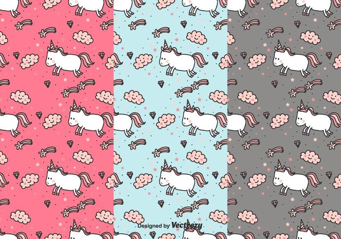 Doodle Unicorns Pattern vector