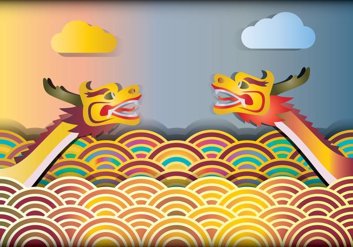 Dragon Boat Racing Illustration vector