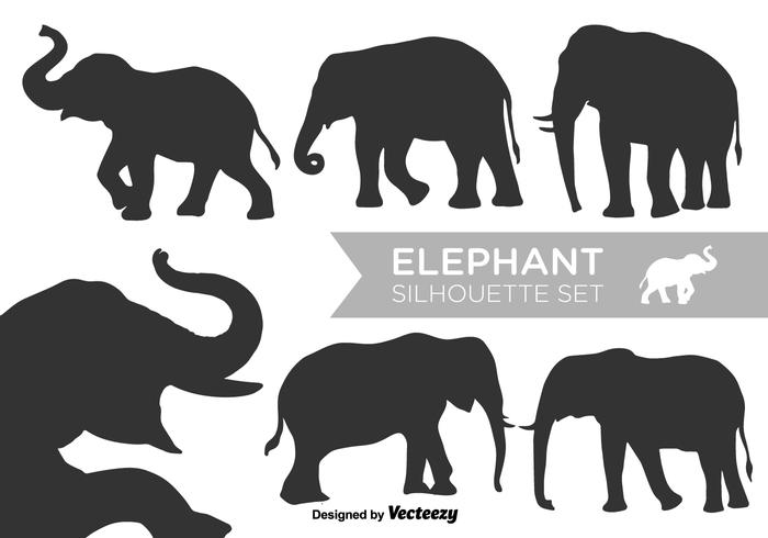 Vector Elephant Silhouettes Vector Set