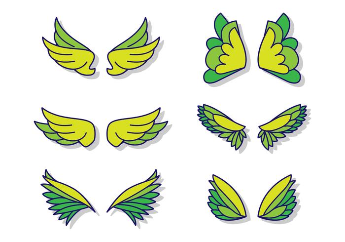 Flat Angel Wings vector