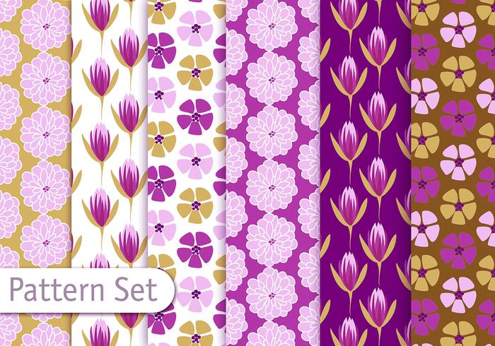 Floral Decorative Pattern Set vector