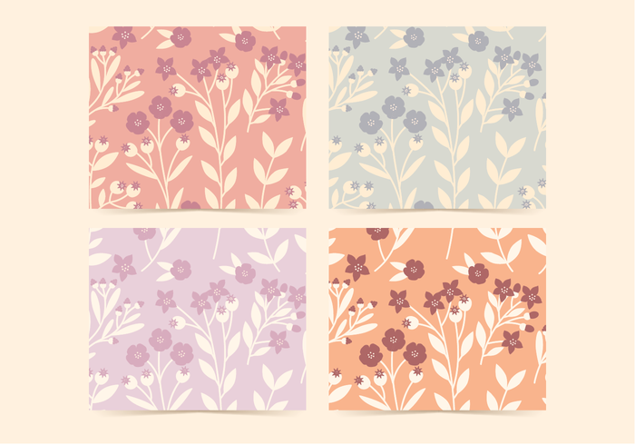 Vector Floral Rosehip Patterns