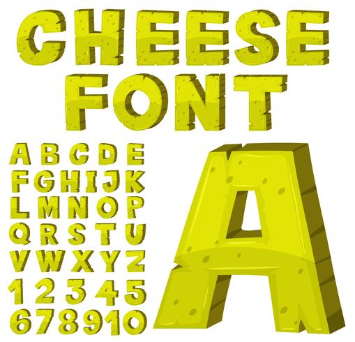 Font design for english alphabets in yellow vector