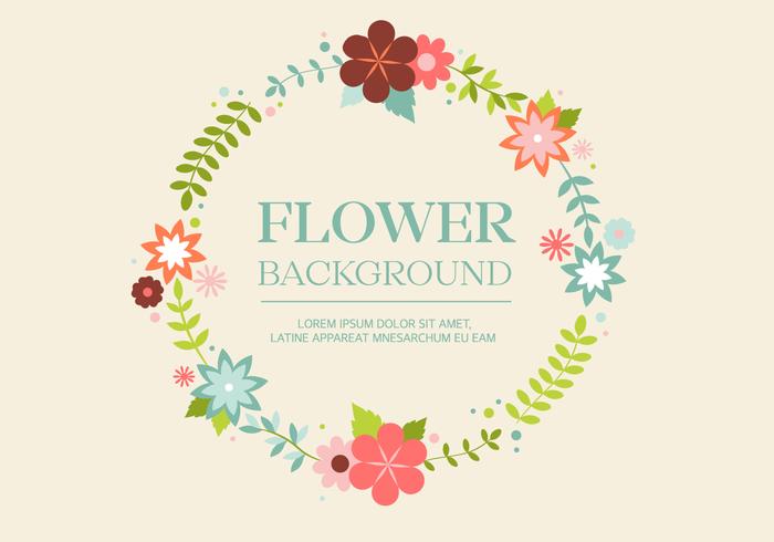 Free Vintage Flower Wreath Background vector