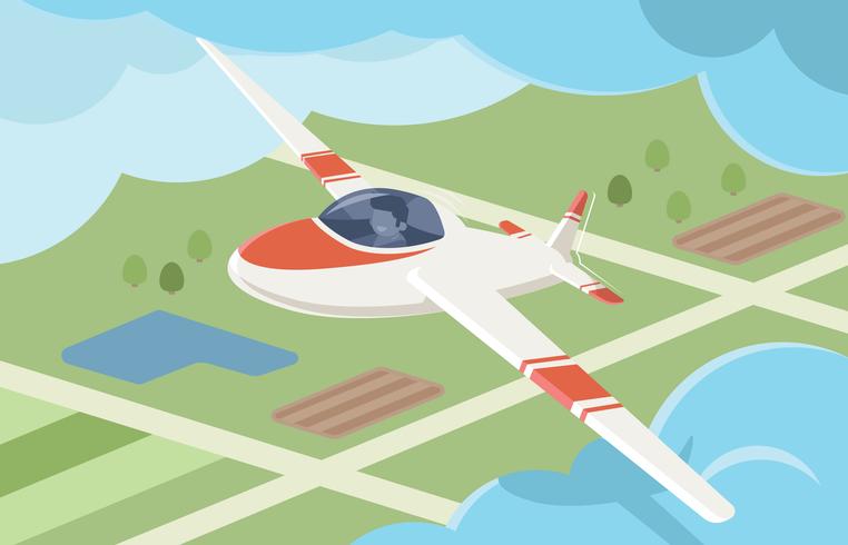 Glider Flying In The Sky  vector
