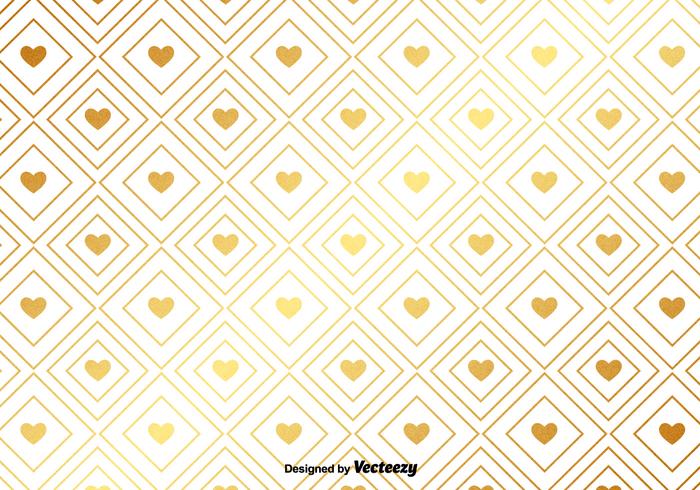 Vector Gold Pattern With Golden Hearts