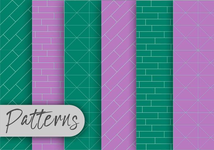 Green And Violet Pattern Set vector