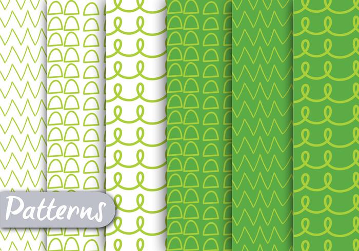 Green Lined Pattern Set  vector