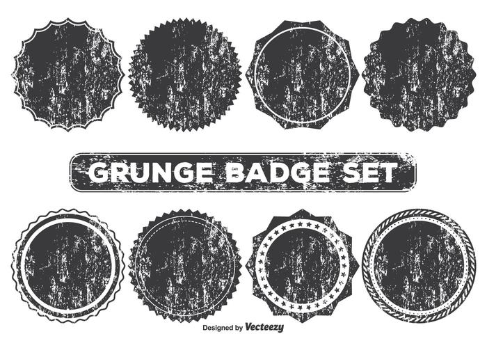 Grunge Style Badge Shapes vector