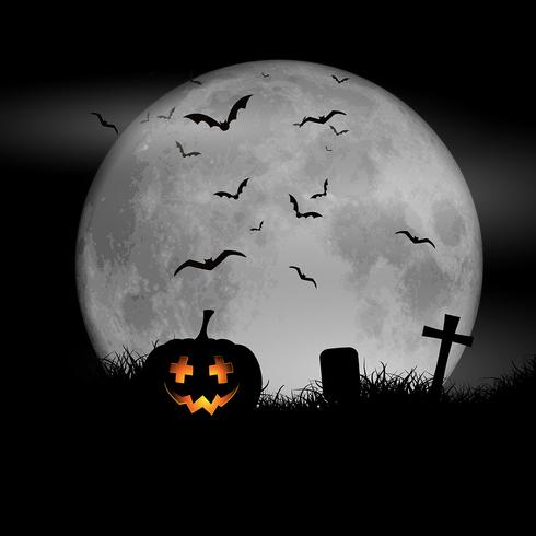 Halloween moon background  vector