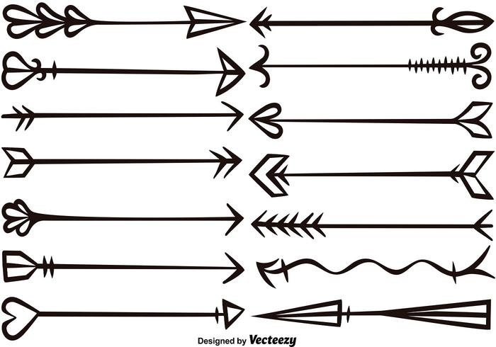 Vector Hand Drawn Arrows Set