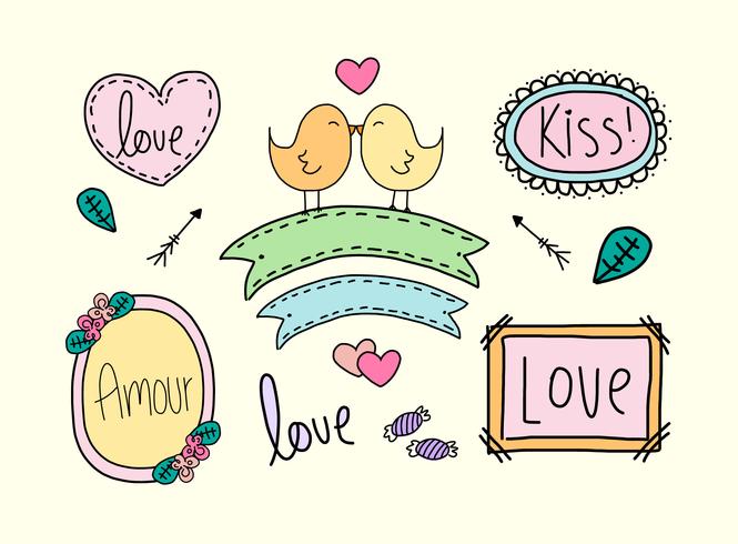 Hand Drawn Love Signs vector