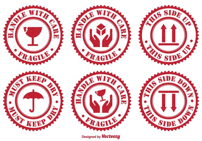 Handle With Care Badges vector