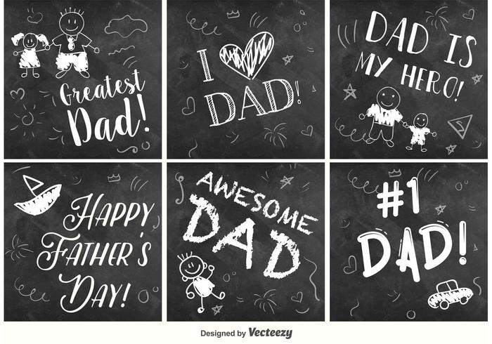 Happy Father's Day Chalkboard signs vector