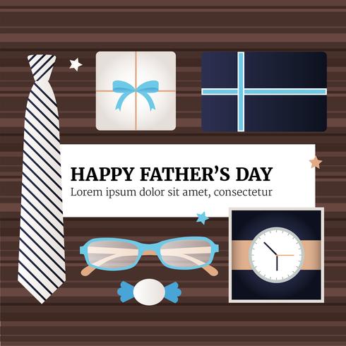 Vector Happy Fathers Day Greeting Card