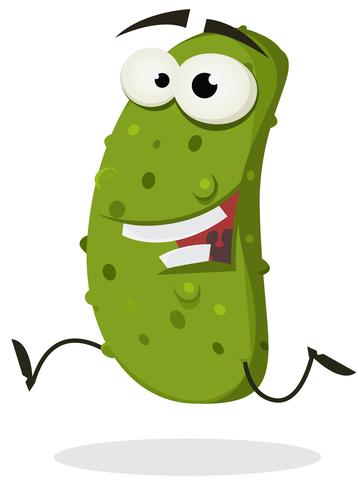 Happy Gherkin Running vector