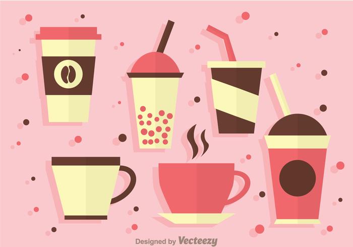 Hot And Cold Beverages Icons vector