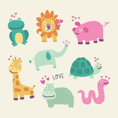 Lovely Animals In Love vector