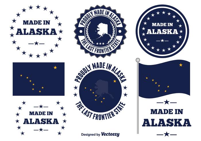 Made in Alaska Labels vector