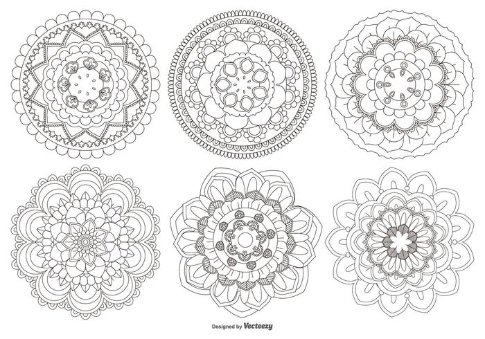 Mandala Flower Shapes Collection vector