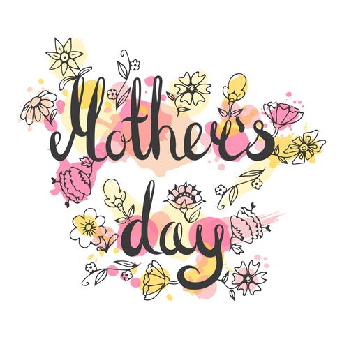 Mothers day lettering card vector