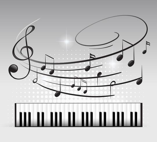 Music keyboard and note vector