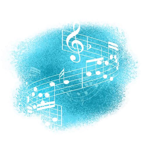 Music notes on watercolour background  vector
